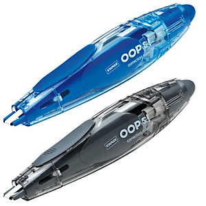 Staples OOPS!™ Corrector en cinta retráctil, 5 mm x 10 m, azul y gris, paquete de 2 Staples OOPS!™ Corrector en cinta retráctil, 5 mm x 10 m, azul y gris, paquete de 2