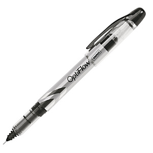 Staples OptiFlow Bolígrafo de punta de aguja, punta fina, cuerpo de polipropileno plateado, tinta negra Staples OptiFlow Bolígrafo de punta de aguja, punta fina, cuerpo de polipropileno plateado, tinta negra
