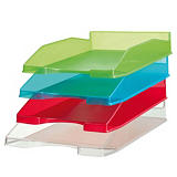 Staples Pack de 4 bandejas traslúcidas - 1 por color Staples Pack de 4 bandejas traslúcidas - 1 por color