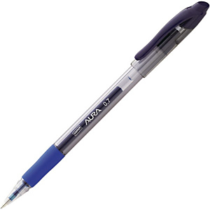 Staples Aura Penna gel Stick, Punta media, Fusto traslucido con grip, Inchiostro blu Staples Aura Penna gel Stick, Punta media, Fusto traslucido con grip, Inchiostro blu