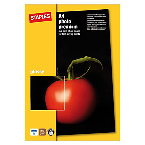 Staples Photo Premium Papel Fotográfico para Impresoras de Inyección de Tinta Blanco Brillante A4 270 g/m² Staples Photo Premium Papel Fotográfico para Impresoras de Inyección de Tinta Blanco Brillante A4 270 g/m²
