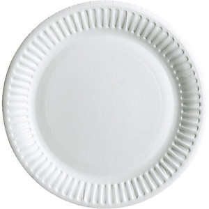 Staples Plato desechable de cartón, blanco, 23 cm Staples Plato desechable de cartón, blanco, 23 cm