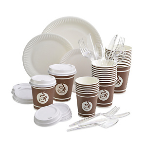 Staples Plato de papel desechable, sin estucar, blanco, 15 cm Staples Plato de papel desechable, sin estucar, blanco, 15 cm