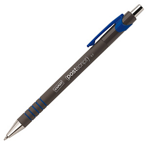 Staples Postscript - Stylo bille rétractable pointe fine 0,7 mm - Bleu Staples Postscript - Stylo bille rétractable pointe fine 0,7 mm - Bleu