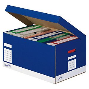Staples Premium Cajón de cartón apilable azul A4 Staples Premium Cajón de cartón apilable azul A4