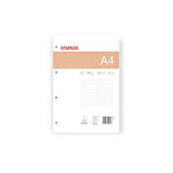 Staples Recambio de hojas, A4, 4 taladros para archivador, cuadriculado, 100 hojas Staples Recambio de hojas, A4, 4 taladros para archivador, cuadriculado, 100 hojas
