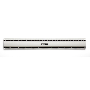 Staples Regla, aluminio, 30 cm\12 pulgadas Staples Regla, aluminio, 30 cm\12 pulgadas