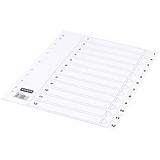Staples Separador preimpreso, A4, polipropileno, 12 pestañas, blanco Staples Separador preimpreso, A4, polipropileno, 12 pestañas, blanco