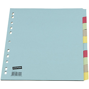 Staples Separadores, A4, cartón, 10 pestañas, colores surtidos Staples Separadores, A4, cartón, 10 pestañas, colores surtidos