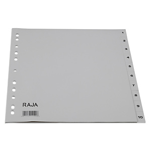 Staples Separadores numéricos 1-10, A4, polipropileno, 10 pestañas, gris Staples Separadores numéricos 1-10, A4, polipropileno, 10 pestañas, gris