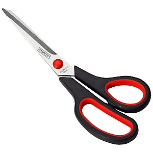 Staples Soft-grip Tijeras de oficina, acero inox de punta aguda, mango asimétrico de agarre suave, 20,2 cm, negro y rojo Staples Soft-grip Tijeras de oficina, acero inox de punta aguda, mango asimétrico de agarre suave, 20,2 cm, negro y rojo
