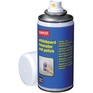 Staples Spray renovador y abrillantador para pizarras blancas sin HFC, 150 ml Staples Spray renovador y abrillantador para pizarras blancas sin HFC, 150 ml