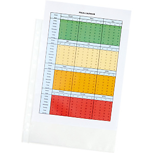 Staples Standard Funda perforada, A4, polipropileno de 65 micras, 11 orificios, rugosa, transparente Staples Standard Funda perforada, A4, polipropileno de 65 micras, 11 orificios, rugosa, transparente