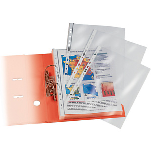 Staples Standard Plus Funda perforada, A4, polipropileno de 60 micras, 11 orificios, lisa, transparente Staples Standard Plus Funda perforada, A4, polipropileno de 60 micras, 11 orificios, lisa, transparente