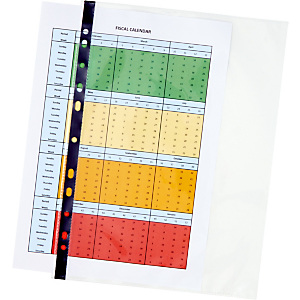 Staples Standard Plus Funda perforada, A4, polipropileno de 75 micras, 11 orificios, lisa, transparente con banda negra Staples Standard Plus Funda perforada, A4, polipropileno de 75 micras, 11 orificios, lisa, transparente con banda negra
