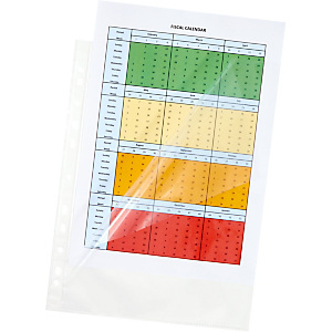 Staples Standard Plus Funda perforada, A4, polipropileno de 75 micras, 11 orificios, lisa, transparente Staples Standard Plus Funda perforada, A4, polipropileno de 75 micras, 11 orificios, lisa, transparente
