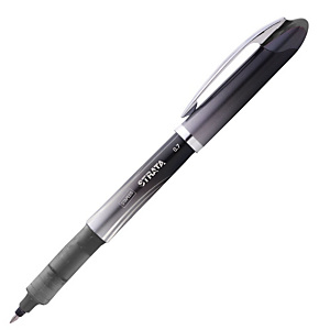 Staples Strata Bolígrafo de punta de bola, punta fina, cuerpo de plástico negro, tinta negra Staples Strata Bolígrafo de punta de bola, punta fina, cuerpo de plástico negro, tinta negra