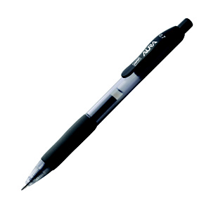 Staples Stylo à encre gel rétractable, Aura, pointe moyenne (0,7 mm), avec zone de préhension, corps transparent, encre noire Staples Stylo à encre gel rétractable, Aura, pointe moyenne (0,7 mm), avec zone de préhension, corps transparent, encre noire
