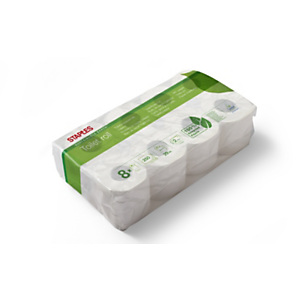 Staples Sustainable Earth™ Rollo de papel higiénico estándar, 2 capas, 250 hojas, en relieve, reciclado, 96 mm, blanco natural Staples Sustainable Earth™ Rollo de papel higiénico estándar, 2 capas, 250 hojas, en relieve, reciclado, 96 mm, blanco natural