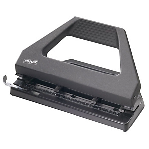 Staples Taladro 30 hojas 4 agujeros móviles negro y gris Staples Taladro 30 hojas 4 agujeros móviles negro y gris