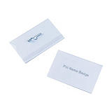 Staples Tarjeta identificadora con pasador imperdible, PVC, horizontal, 75 x 40 mm, transparente Staples Tarjeta identificadora con pasador imperdible, PVC, horizontal, 75 x 40 mm, transparente