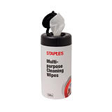 Staples Toallitas de limpieza multiusos, húmedas, envase con dispensador Staples Toallitas de limpieza multiusos, húmedas, envase con dispensador