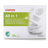Staples Todo en Uno Detergente en pastilla para máquinas lavavajillas, 50 x 18 g Staples Todo en Uno Detergente en pastilla para máquinas lavavajillas, 50 x 18 g