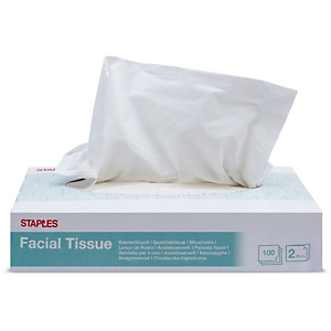 Staples Veline cosmetiche, 2 veli, 100 fogli, 203 x 203 mm, Bianco Staples Veline cosmetiche, 2 veli, 100 fogli, 203 x 203 mm, Bianco