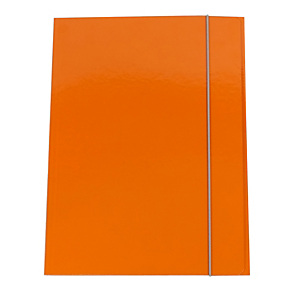 STARLINE Cartellina con elastico - cartone plastificato - 3 lembi - 25x34 cm - arancio