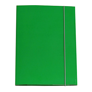 STARLINE Cartellina con elastico - cartone plastificato - 3 lembi - 25x34 cm - verde - Queen STARLINE Cartellina con elastico - cartone plastificato - 3 lembi - 25x34 cm - verde - Queen