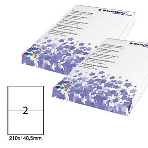 STARLINE Etichetta adesiva- permanente - 210x148.5 mm - 2 etichette per foglio - bianco  - conf. 100 fogli A4