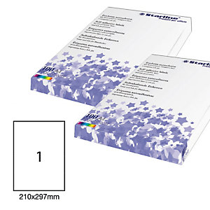 STARLINE Etichette adesive - in carta - permanenti - 210 x 297 mm - 1 et/fg - 100 fogli - bianco