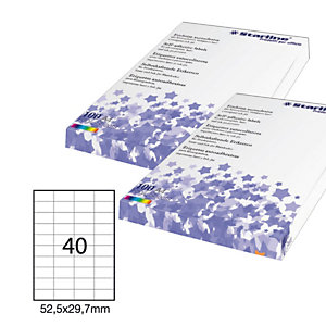 STARLINE Etichette adesive - permanenti - 52,5 x 29,7 mm - 40 et/fg - 100 fogli A4 - bianco