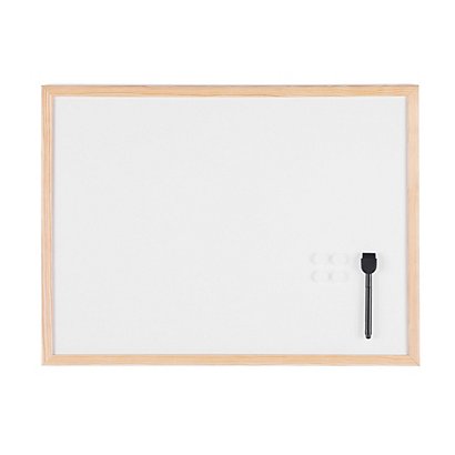 STARLINE Lavagna bianca magnetica - 45 x 60 cm - cornice legno - bianco - 1