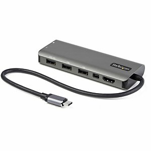 STARTECH .com Adaptador Multipuertos USB-C - Docking Station USB Tipo C a HDMI o Mini DisplayPort 4K60 - Replicador de Puertos USBC PD 100W - Hub USB 4 Puertos - Red - con Cable Incorporado de 30cm, Alámbrico, USB 3.2 Gen 1 (3.1 Gen 1) Type-C, 100 W, 2.0b STARTECH .com Adaptador Multipuertos USB-C - Docking Station USB Tipo C a HDMI o Mini DisplayPort 4K60 - Replicador de Puertos USBC PD 100W - Hub USB 4 Puertos - Red - con Cable Incorporado de 30cm, Alámbrico, USB 3.2 Gen 1 (3.1 Gen 1) Type-C, 100 W, 2.0b