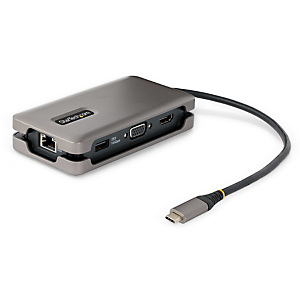 STARTECH .com Adaptador Multipuertos USB-C - HDMI 4K a 60Hz VGA - Hub Ladrón USB de 3 Puertos - Power Delivery de Paso de 100W - GbE - Docking Station USB Tipo C de Viajes - Cable de 30cm, Alámbrico, USB 3.2 Gen 2 (3.1 Gen 2) Type-C, 100 W, 2.0b, 10,100,1 STARTECH .com Adaptador Multipuertos USB-C - HDMI 4K a 60Hz VGA - Hub Ladrón USB de 3 Puertos - Power Delivery de Paso de 100W - GbE - Docking Station USB Tipo C de Viajes - Cable de 30cm, Alámbrico, USB 3.2 Gen 2 (3.1 Gen 2) Type-C, 100 W, 2.0b, 10,100,1