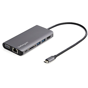 STARTECH .com Adaptador Multipuertos USB-C - Mini Docking Station para Viajes con HDMI de 4K o VGA de 1080p - con Hub Ladrón USB 3.0 - PD de 100W - SD - Ethernet - Audio y Micrófono - Replicador de Puertos Portátil, Alámbrico, USB 3.2 Gen 1 (3.1 Gen 1) Ty STARTECH .com Adaptador Multipuertos USB-C - Mini Docking Station para Viajes con HDMI de 4K o VGA de 1080p - con Hub Ladrón USB 3.0 - PD de 100W - SD - Ethernet - Audio y Micrófono - Replicador de Puertos Portátil, Alámbrico, USB 3.2 Gen 1 (3.1 Gen 1) Ty