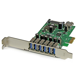 STARTECH .com Adaptador tarjeta PCI Express de 7 puertos USB 3.0 con perfil bajo o completo, PCIe, SATA, USB 3.2 Gen 1 (3.1 Gen 1), Full-height / Low-profile, Verde, Metálico, 3 m, 1920042 h PEXUSB3S7 STARTECH .com Adaptador tarjeta PCI Express de 7 puertos USB 3.0 con perfil bajo o completo, PCIe, SATA, USB 3.2 Gen 1 (3.1 Gen 1), Full-height / Low-profile, Verde, Metálico, 3 m, 1920042 h PEXUSB3S7