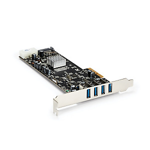 STARTECH .com Adaptador Tarjeta PCI Express PCI-E 4 Puertos USB 3.0 UASP 2 Canales de 5Gbps con Alimentación Molex SATA, PCIe, USB 3.2 Gen 1 (3.1 Gen 1), Full-height / Low-profile, PCIe 2.0, Negro, 3 m PEXUSB3S44V STARTECH .com Adaptador Tarjeta PCI Express PCI-E 4 Puertos USB 3.0 UASP 2 Canales de 5Gbps con Alimentación Molex SATA, PCIe, USB 3.2 Gen 1 (3.1 Gen 1), Full-height / Low-profile, PCIe 2.0, Negro, 3 m PEXUSB3S44V