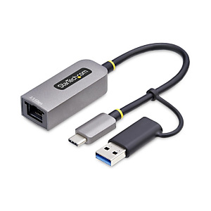 StarTech.com Adaptateur 2.5GbE USB-C vers Ethernet avec Convertisseur USB-A, NBASE-T NIC, USB 3.0 Type-C 2.5/1G Réseau Multi Speed, Compatible Thunder StarTech.com Adaptateur 2.5GbE USB-C vers Ethernet avec Convertisseur USB-A, NBASE-T NIC, USB 3.0 Type-C 2.5/1G Réseau Multi Speed, Compatible Thunder