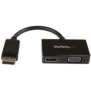 StarTech.com Adaptateur audio / vidéo de voyage - Convertisseur 2-en-1 DisplayPort vers HDMI ou VGA - Noir, 0,15 m, 1920 x 1200 pixels, 1080p, Noir, C StarTech.com Adaptateur audio / vidéo de voyage - Convertisseur 2-en-1 DisplayPort vers HDMI ou VGA - Noir, 0,15 m, 1920 x 1200 pixels, 1080p, Noir, C