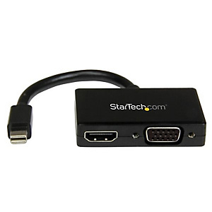 StarTech.com Adaptateur audio / vidéo de voyage - Convertisseur 2-en-1 Mini DisplayPort vers HDMI ou VGA, 0,15 m, 1920 x 1200 pixels, 720p, 1080p, Noi StarTech.com Adaptateur audio / vidéo de voyage - Convertisseur 2-en-1 Mini DisplayPort vers HDMI ou VGA, 0,15 m, 1920 x 1200 pixels, 720p, 1080p, Noi