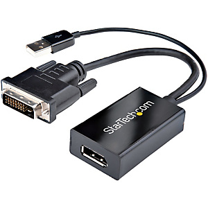StarTech.com Adaptateur DVI vers DisplayPort avec alimentation USB - 1920 x 1200, 0,254 m, DVI-D, DisplayPort, Mâle, Femelle, Droit DVI2DP2 StarTech.com Adaptateur DVI vers DisplayPort avec alimentation USB - 1920 x 1200, 0,254 m, DVI-D, DisplayPort, Mâle, Femelle, Droit DVI2DP2