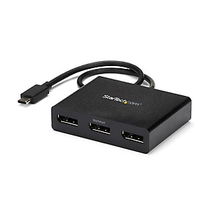 StarTech.com Adaptateur Multi-Moniteur USB-C 3 ports, Hub USB Type-C vers 3x DisplayPort 1.2 MST, Triple 1080p 30Hz DP Laptop Display Extender / Split StarTech.com Adaptateur Multi-Moniteur USB-C 3 ports, Hub USB Type-C vers 3x DisplayPort 1.2 MST, Triple 1080p 30Hz DP Laptop Display Extender / Split