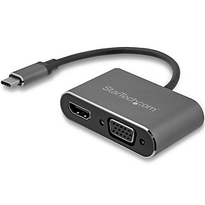 StarTech.com Adaptateur multiport AV numérique USB-C - VGA et HDMI, USB Type-C, Sortie HDMI, Sortie VGA (D-Sub), 3840 x 2160 pixels CDP2HDVGA StarTech.com Adaptateur multiport AV numérique USB-C - VGA et HDMI, USB Type-C, Sortie HDMI, Sortie VGA (D-Sub), 3840 x 2160 pixels CDP2HDVGA
