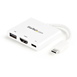 StarTech.com Adaptateur multiport USB-C vers HDMI 4K avec USB Power Delivery et port USB-A - Blanc, Avec fil, USB 3.2 Gen 1 (3.1 Gen 1) Type-C, 60 W, StarTech.com Adaptateur multiport USB-C vers HDMI 4K avec USB Power Delivery et port USB-A - Blanc, Avec fil, USB 3.2 Gen 1 (3.1 Gen 1) Type-C, 60 W,
