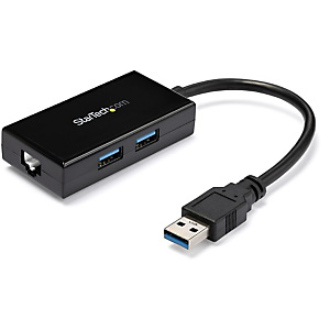 StarTech.com Adaptateur réseau USB 3.0 vers Gigabit Ethernet avec hub USB 3.0 à 2 ports, Avec fil, USB, Ethernet, 5000 Mbit/s, Noir USB31000S2H StarTech.com Adaptateur réseau USB 3.0 vers Gigabit Ethernet avec hub USB 3.0 à 2 ports, Avec fil, USB, Ethernet, 5000 Mbit/s, Noir USB31000S2H