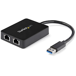 StarTech.com Adaptateur USB 3.0 à Double Port Gigabit Ethernet avec port USB - 10/100/100 - Adaptateur NIC Réseau USB Gigabit LAN, Avec fil, USB, Ethe StarTech.com Adaptateur USB 3.0 à Double Port Gigabit Ethernet avec port USB - 10/100/100 - Adaptateur NIC Réseau USB Gigabit LAN, Avec fil, USB, Ethe