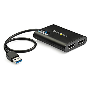 StarTech.com Adaptateur USB 3.0 vers double DisplayPort 4K 60 Hz, 3.2 Gen 1 (3.1 Gen 1), USB Type-A, Sortie de DisplayPorts, 4096 x 2160 pixels USB32D StarTech.com Adaptateur USB 3.0 vers double DisplayPort 4K 60 Hz, 3.2 Gen 1 (3.1 Gen 1), USB Type-A, Sortie de DisplayPorts, 4096 x 2160 pixels USB32D