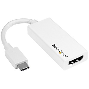 StarTech.com Adaptateur vidéo USB-C vers HDMI - M/F - Ultra HD 4K - Blanc, USB Type-C, Sortie HDMI, 3840 x 2160 pixels CDP2HDW StarTech.com Adaptateur vidéo USB-C vers HDMI - M/F - Ultra HD 4K - Blanc, USB Type-C, Sortie HDMI, 3840 x 2160 pixels CDP2HDW